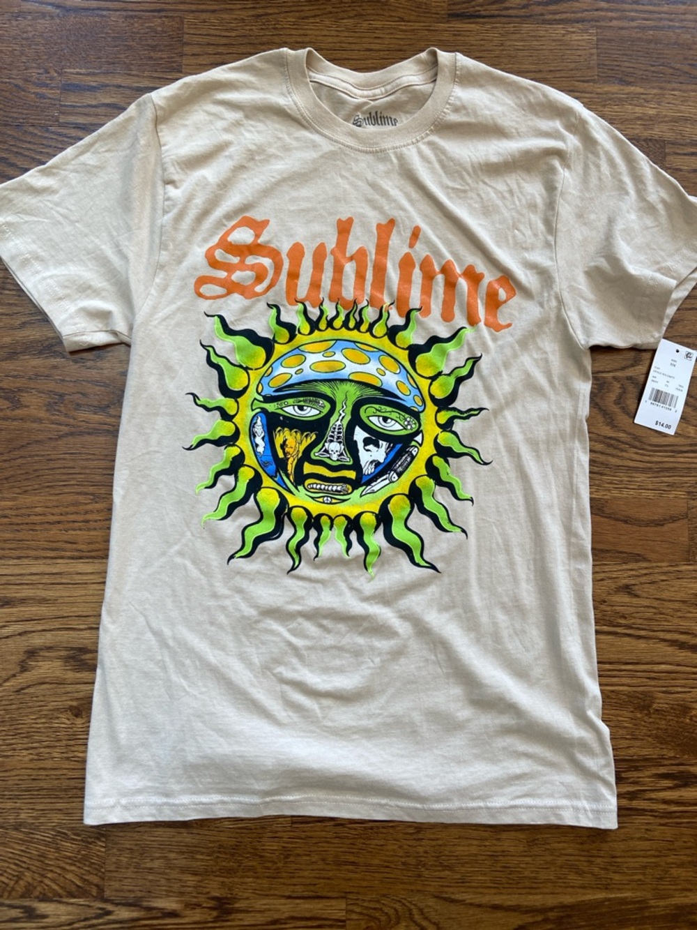 Men’s Tan Sublime 100% Cotton Band Tee Size Small NWT